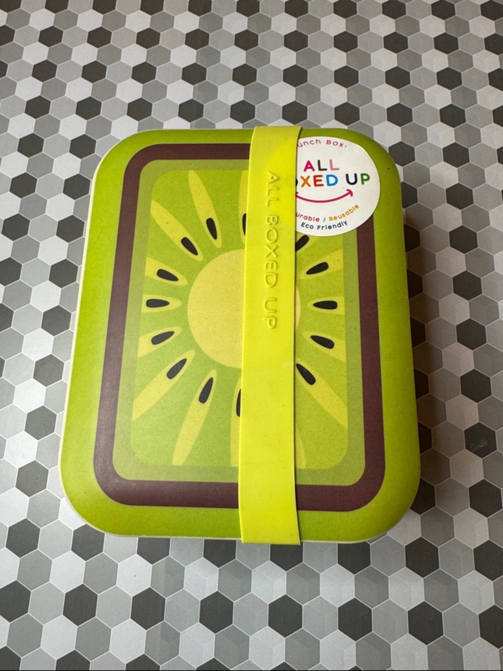 Kids Kiwi Lunch Box with Lime Green Strap